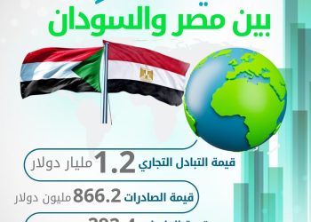 الإحصاء: 1.2 مليار دولار قيمة التبادل التجاري بين مصر والسودان خلال عام 2024