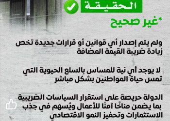 المركز الإعلامي لمجلس الوزراء: لا زيادة في ضريبة “القيمة المضافة” ولا مساس بالسلع الأساسية