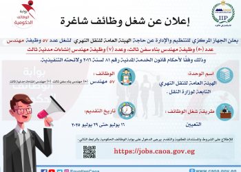التنظيم والإدارة يعلن عن حاجـة “النقل النهري” لتعيين ٥٧ مهندسًا
