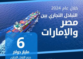 الإحصاء : 46.9 % ارتفاعًا في حجم الصادرات المصرية  إلى الإمارات خلال عام 2024