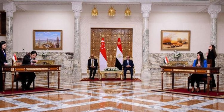 رانيا المشاط: مصر حريصة على تقوية العلاقات التجارية والاستثمارية والاقتصادية وتبادل الخبرات مع دولة سنغافورة