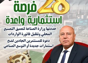 وزارة الصناعة تدعو المستثمرين الجادين لضخ استثمارات جديدة أو التوسع في هذه الصناعات الواعدة