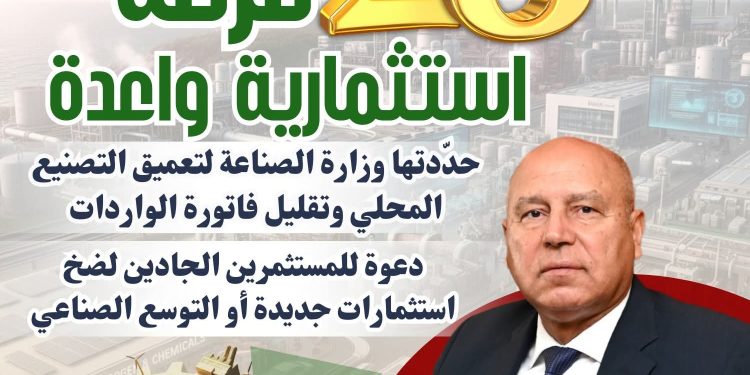 وزارة الصناعة تدعو المستثمرين الجادين لضخ استثمارات جديدة أو التوسع في هذه الصناعات الواعدة