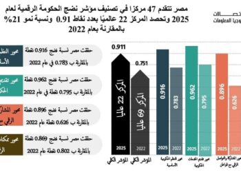 مصر تتقدم 47 مركزًا في تصنيف مؤشر نضج الحكومة الرقمية لعام 2025