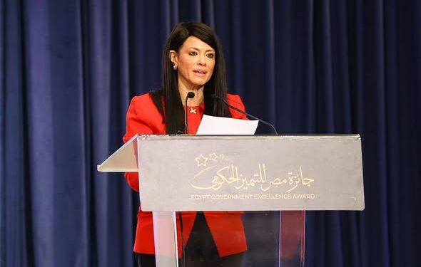 وزيرة التخطيط تلقي الكلمة الافتتاحية بحفل توزيع جوائز مصر للتميز الحكومي
