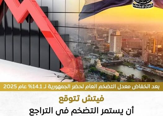 التضخم يواصل الهبوط في مصر.. «الإحصاء» يعلن تراجعه إلى 14.1% و”فِتش” تتوقع 11.1% في 2026