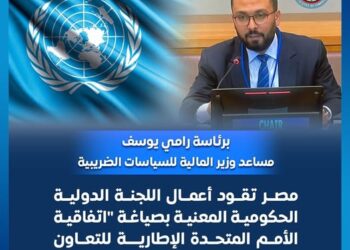 مصر تتولى قيادة اللجنة الدولية لصياغة اتفاقية الأمم المتحدة للتعاون الضريبي الدولي بنيويورك