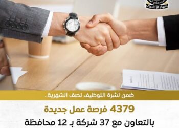 وظائف متنوعة لجميع المؤهلات في 12 محافظة.. وتخصيص فرص لذوي الهمم