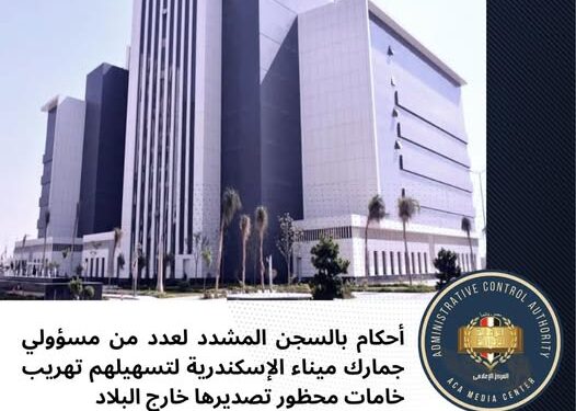السجن المشدد لعدد من مسؤولي جمارك الإسكندرية في قضية تهريب خامات محظور تصديرها