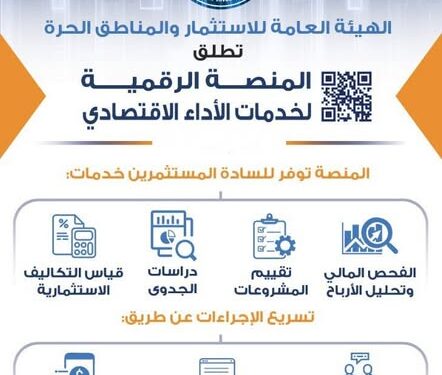 هيئة الاستثمار تطلق المنصة الرقمية لخدمات الأداء الاقتصادي -تفاصيل
