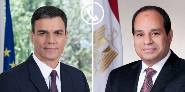 السيسي وسانشيز يبحثان وقف الحرب وتداعياتها ويتوافقان على تكثيف التنسيق