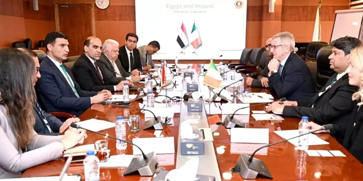 وزير الصناعة يبحث مع سفير أيرلندا تعزيز التعاون الصناعي ونقل التكنولوجيا بين البلدين