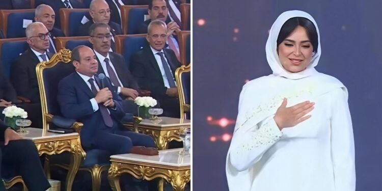 لحظة مؤثرة أمام الرئيس السيسي.. دعاء خاص لهبة مجدي بعد أزمتها الصحية